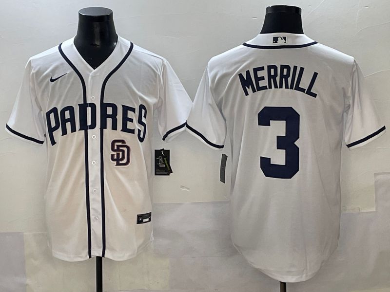 Men 2025 San Diego Padres #3 Merrill White Game Nike MLB Jersey style 10